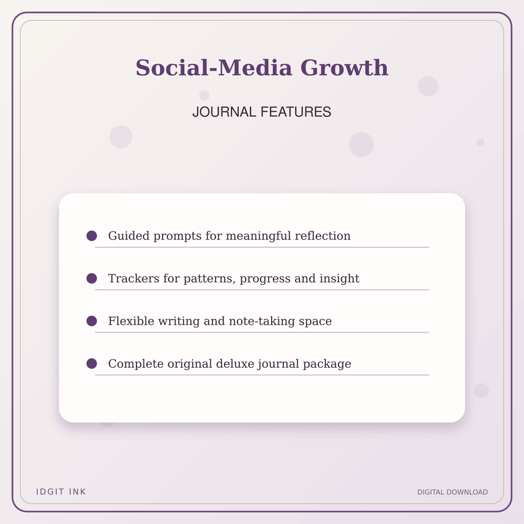 Idgit Ink Social-Media Growth deluxe journal and planner bundle — journal prompts and reflection features