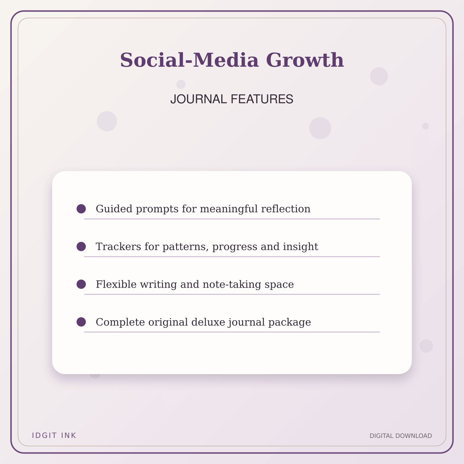 Idgit Ink Social-Media Growth deluxe journal and planner bundle — journal prompts and reflection features