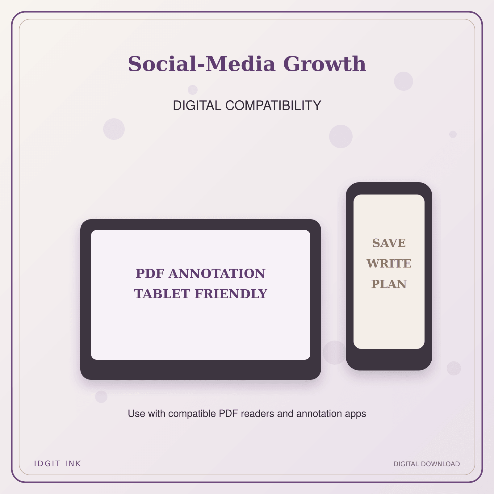 Idgit Ink Social-Media Growth deluxe journal and planner bundle — tablet and pdf annotation compatibility