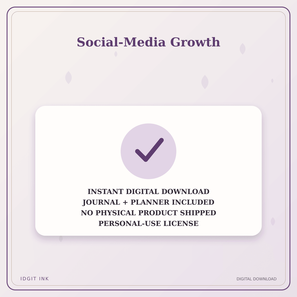 Idgit Ink Social-Media Growth deluxe journal and planner bundle — instant download and no physical product notice