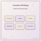Idgit Ink Creative-Writing deluxe journal and planner bundle — included digital stickers and cards