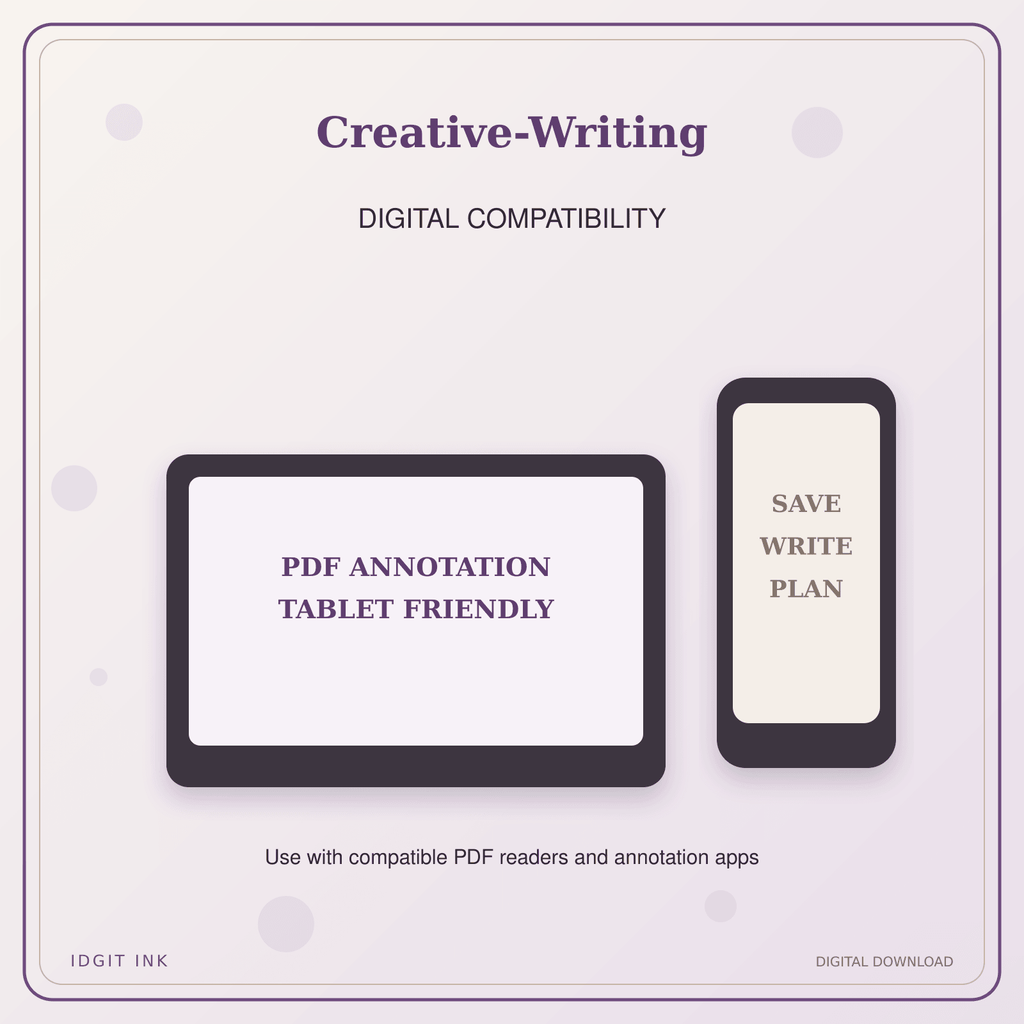 Idgit Ink Creative-Writing deluxe journal and planner bundle — tablet and pdf annotation compatibility