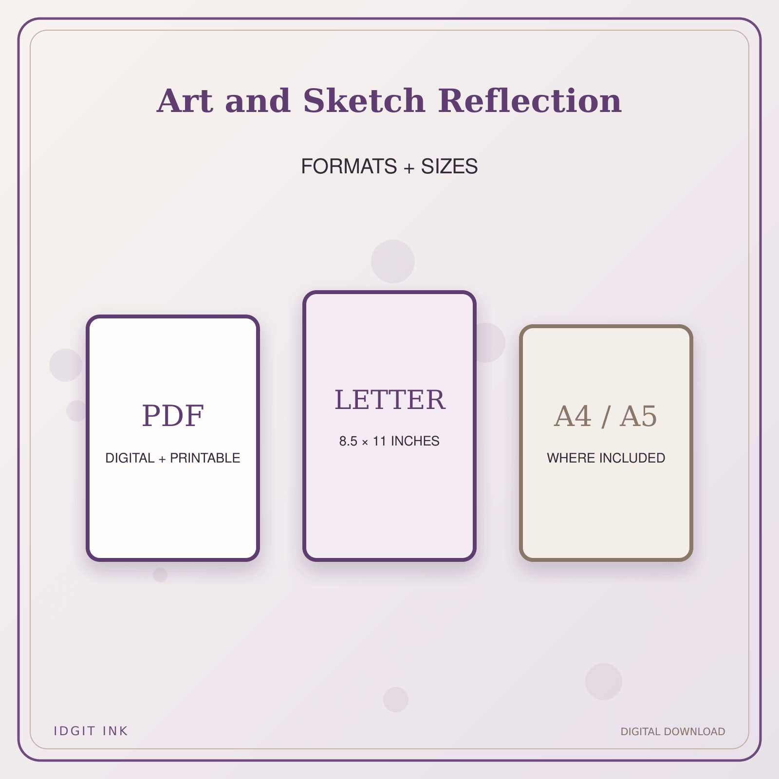 Idgit Ink Art and Sketch Reflection deluxe journal and planner bundle — digital formats and available page sizes