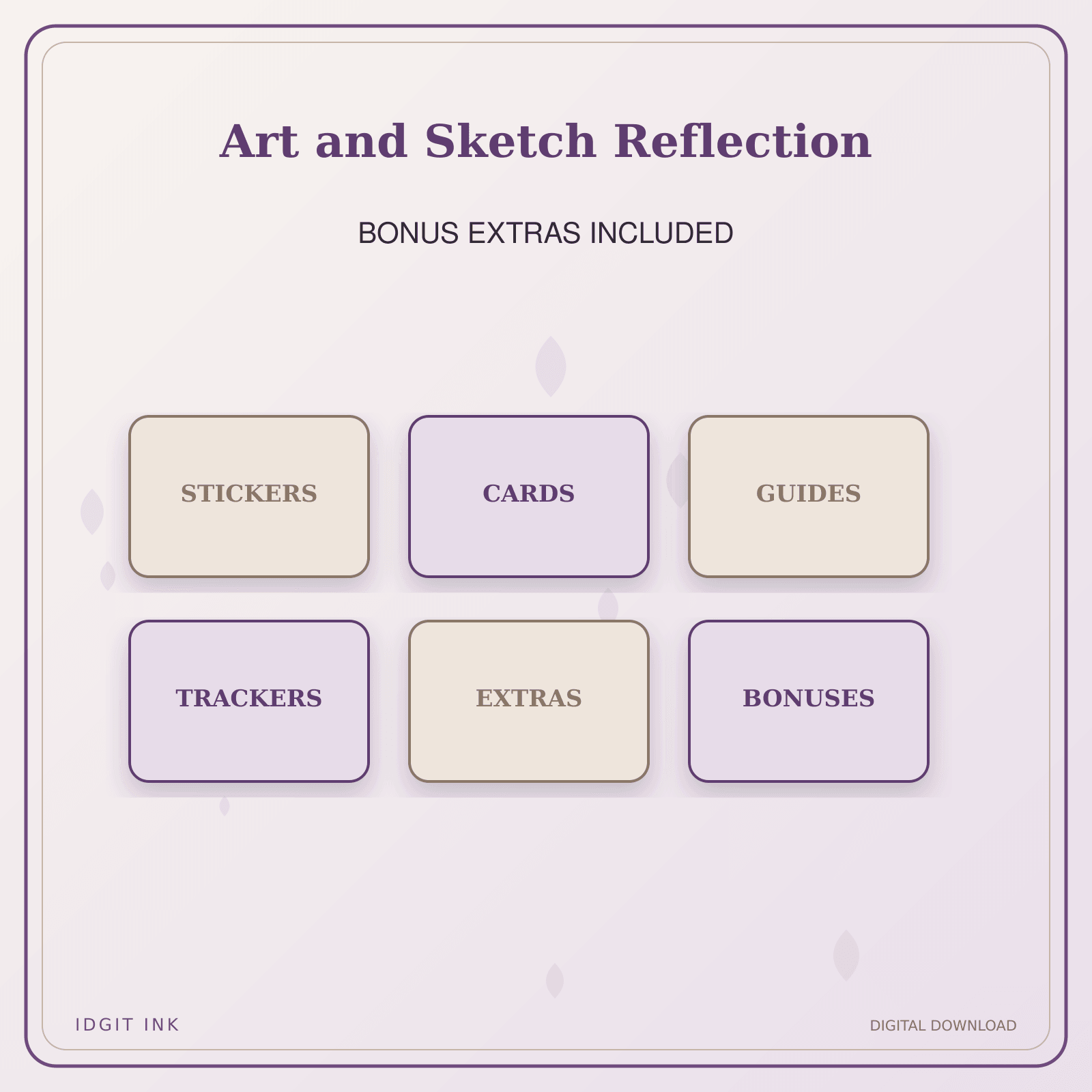 Idgit Ink Art and Sketch Reflection deluxe journal and planner bundle — included digital stickers and cards