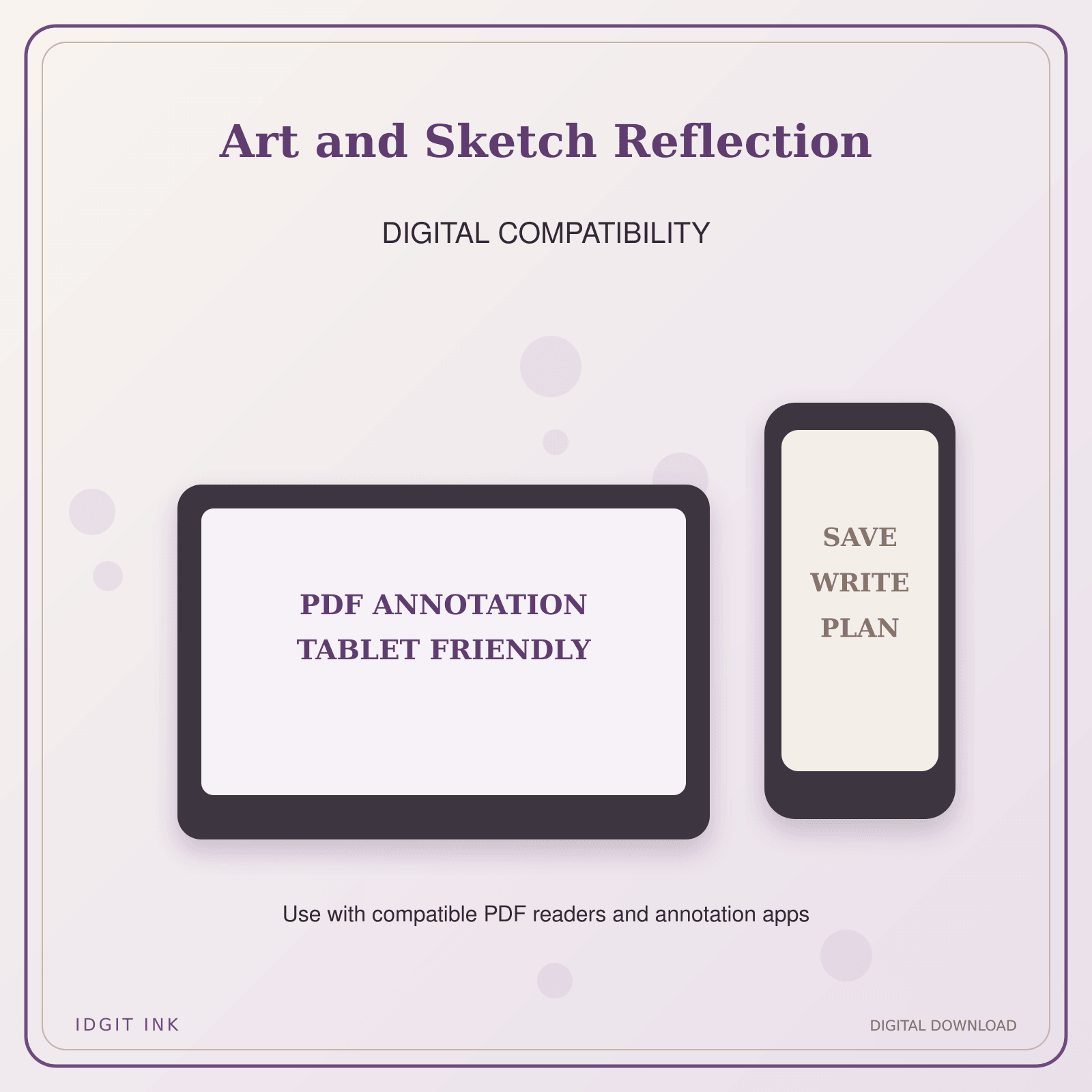Idgit Ink Art and Sketch Reflection deluxe journal and planner bundle — tablet and pdf annotation compatibility