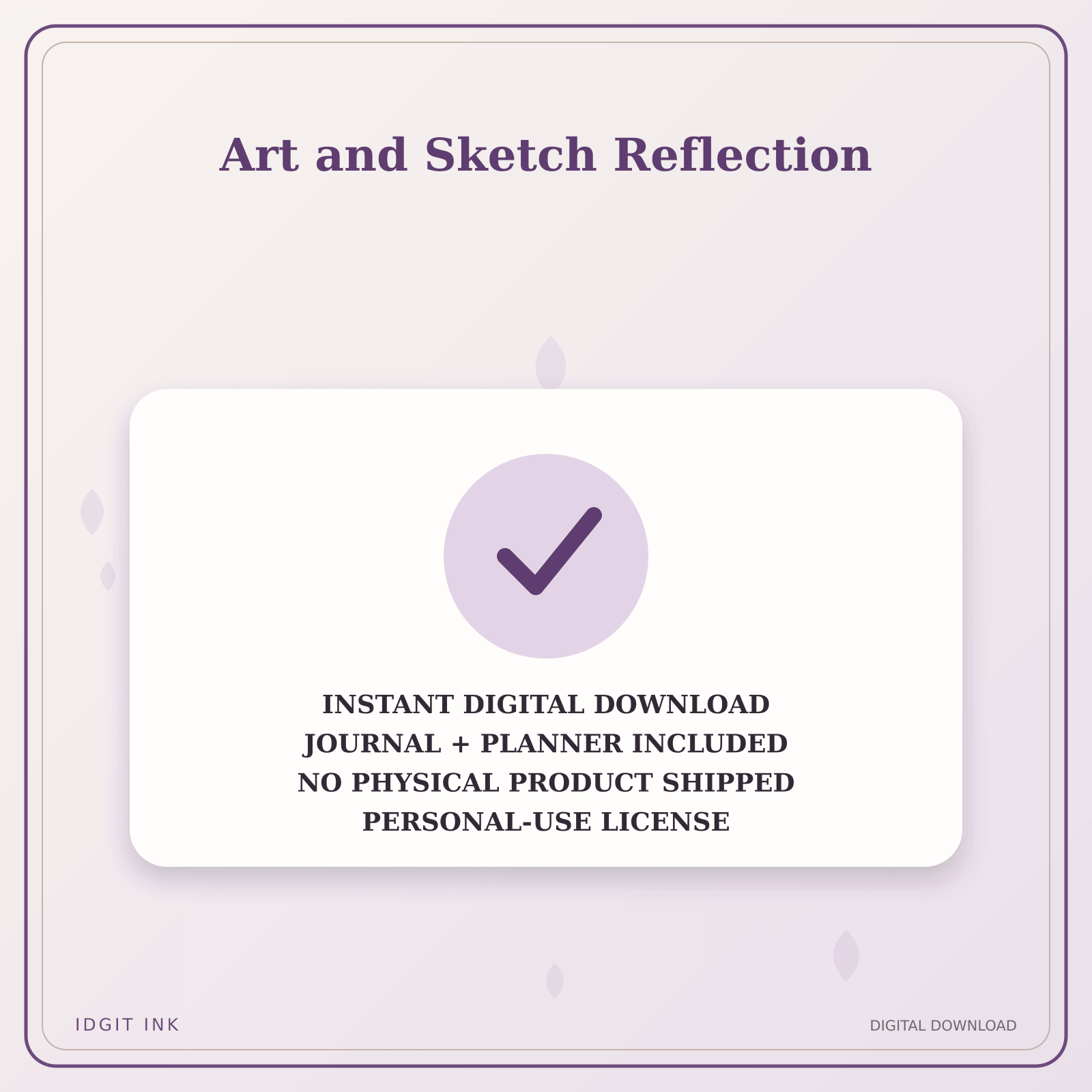 Idgit Ink Art and Sketch Reflection deluxe journal and planner bundle — instant download and no physical product notice