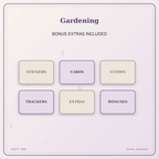 Idgit Ink Gardening deluxe journal and planner bundle — included digital stickers and cards