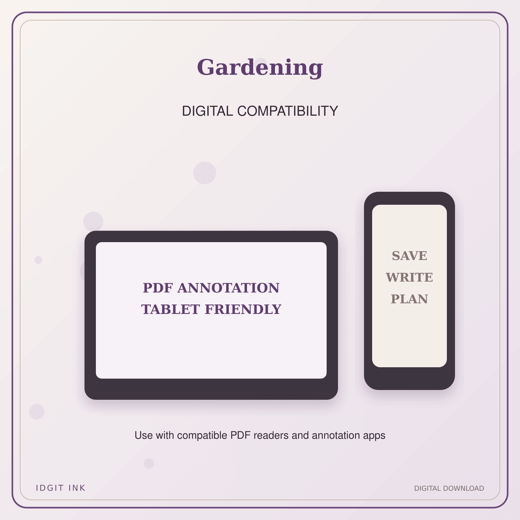 Idgit Ink Gardening deluxe journal and planner bundle — tablet and pdf annotation compatibility