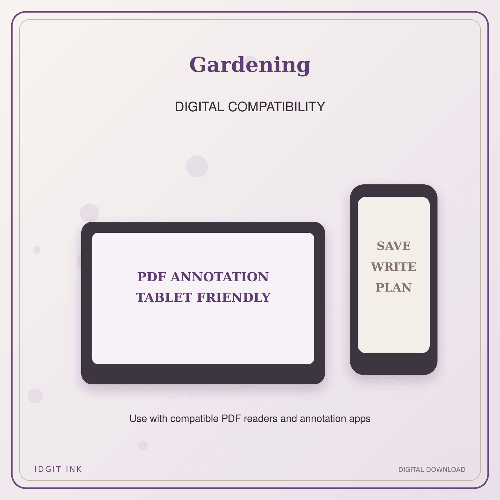 Idgit Ink Gardening deluxe journal and planner bundle — tablet and pdf annotation compatibility