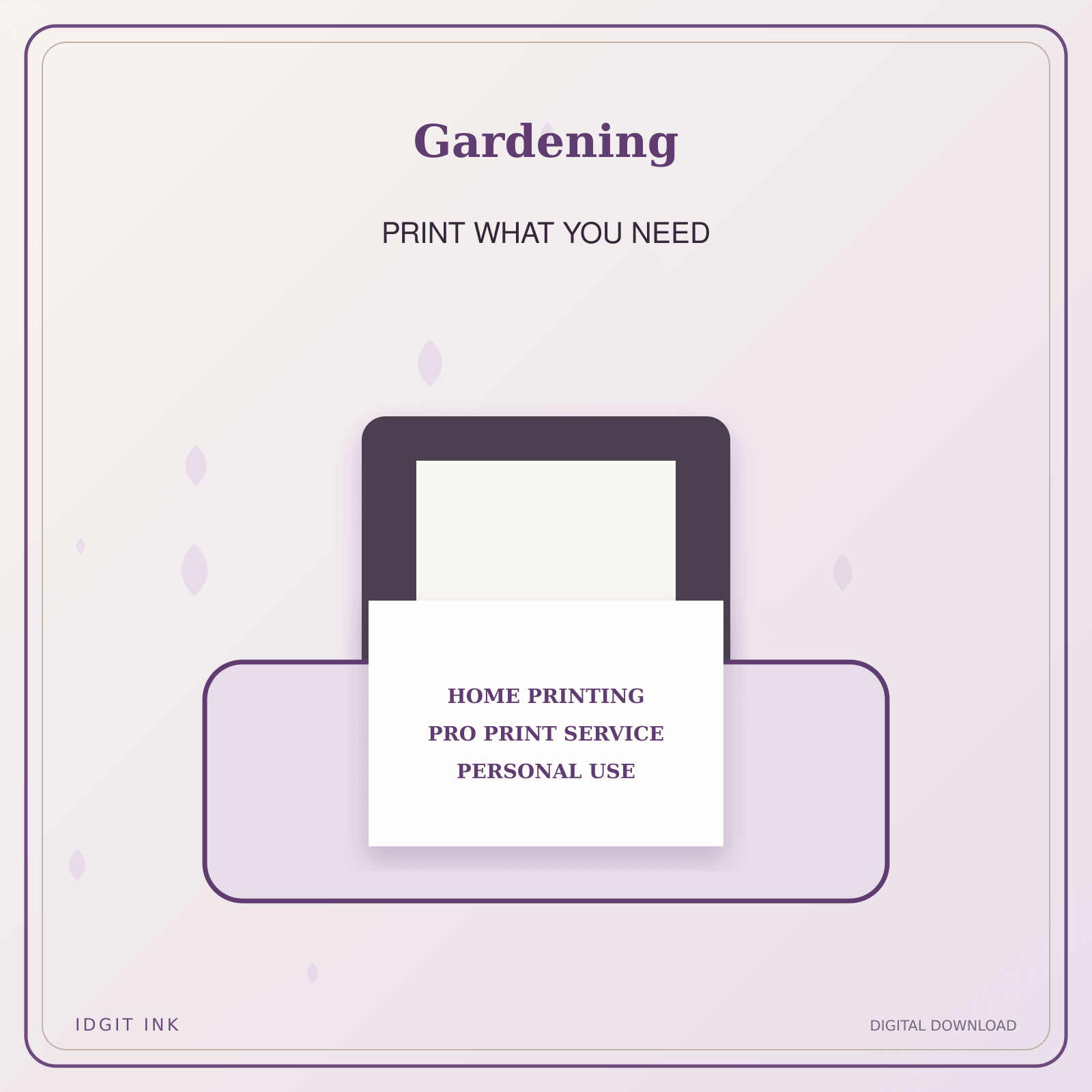 Idgit Ink Gardening deluxe journal and planner bundle — home and professional printing information