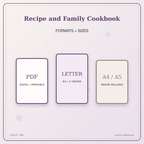 Idgit Ink Recipe and Family Cookbook deluxe journal and planner bundle — digital formats and available page sizes