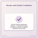 Idgit Ink Recipe and Family Cookbook deluxe journal and planner bundle — instant download and no physical product notice