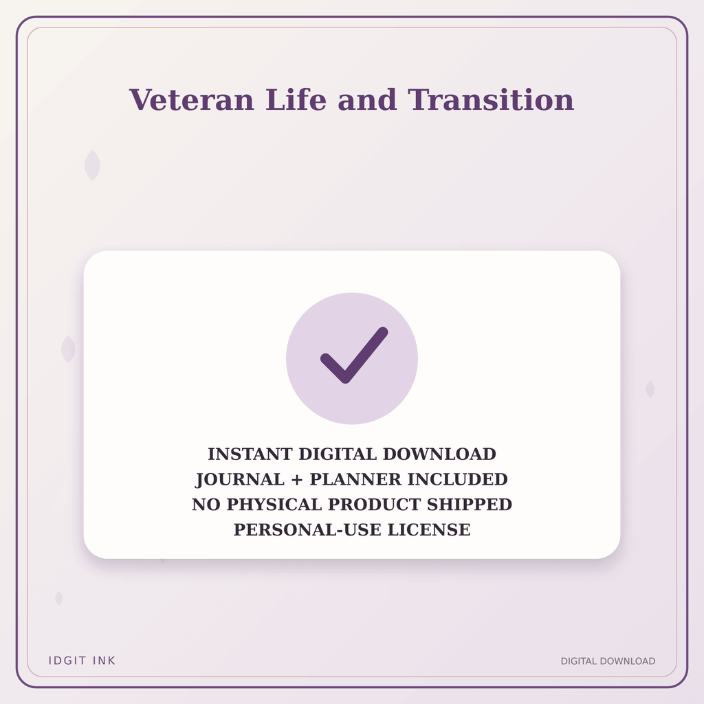 Idgit Ink Veteran Life and Transition deluxe journal and planner bundle — instant download and no physical product notice