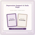 Idgit Ink Depression Support & Daily Hope deluxe journal and planner bundle — primary bundle cover showing both deluxe products
