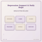 Idgit Ink Depression Support & Daily Hope deluxe journal and planner bundle — included digital stickers and cards