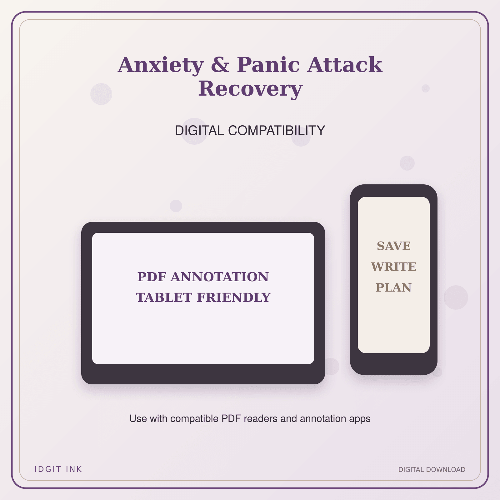 Idgit Ink Anxiety & Panic Attack Recovery deluxe journal and planner bundle — tablet and pdf annotation compatibility