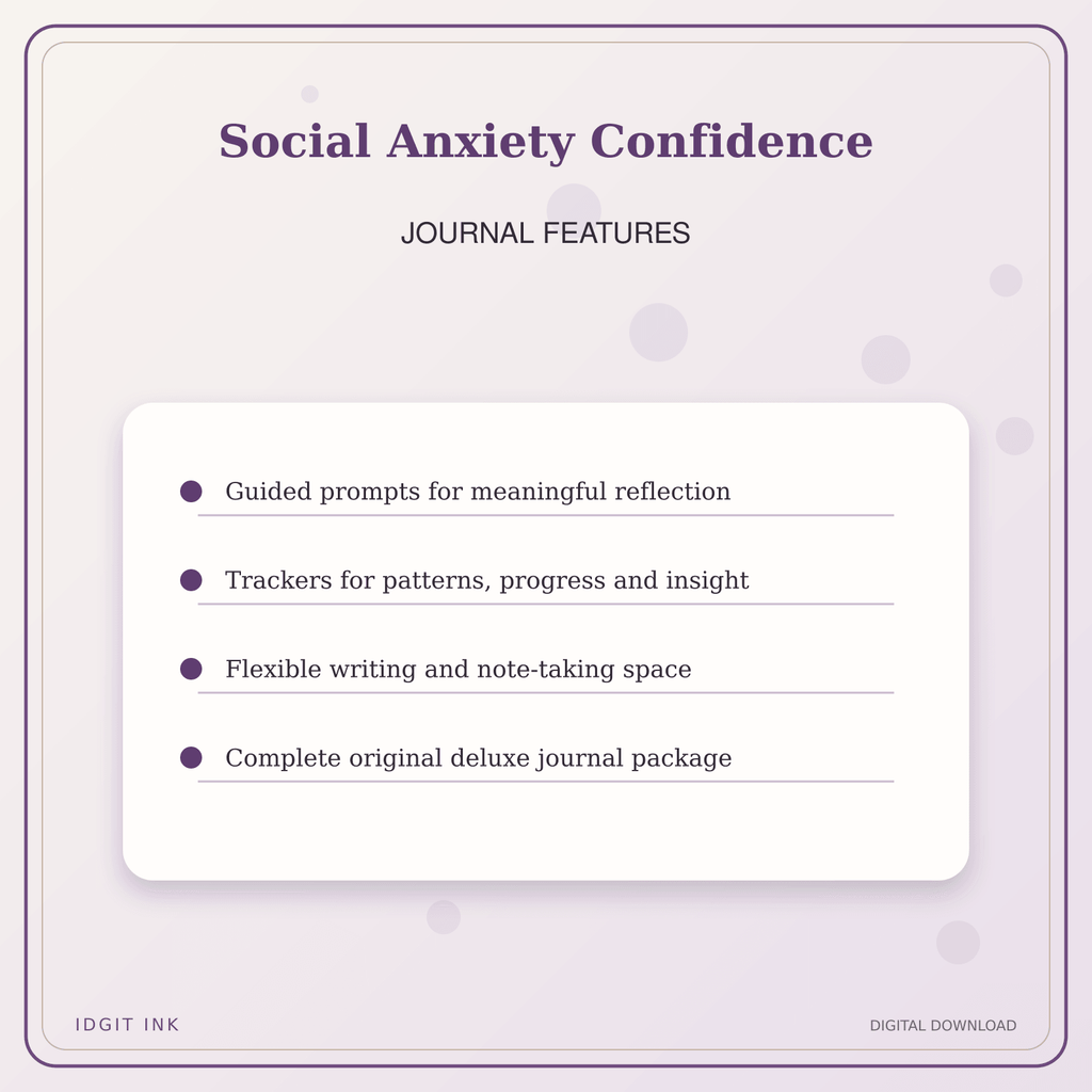 Idgit Ink Social Anxiety Confidence deluxe journal and planner bundle — journal prompts and reflection features