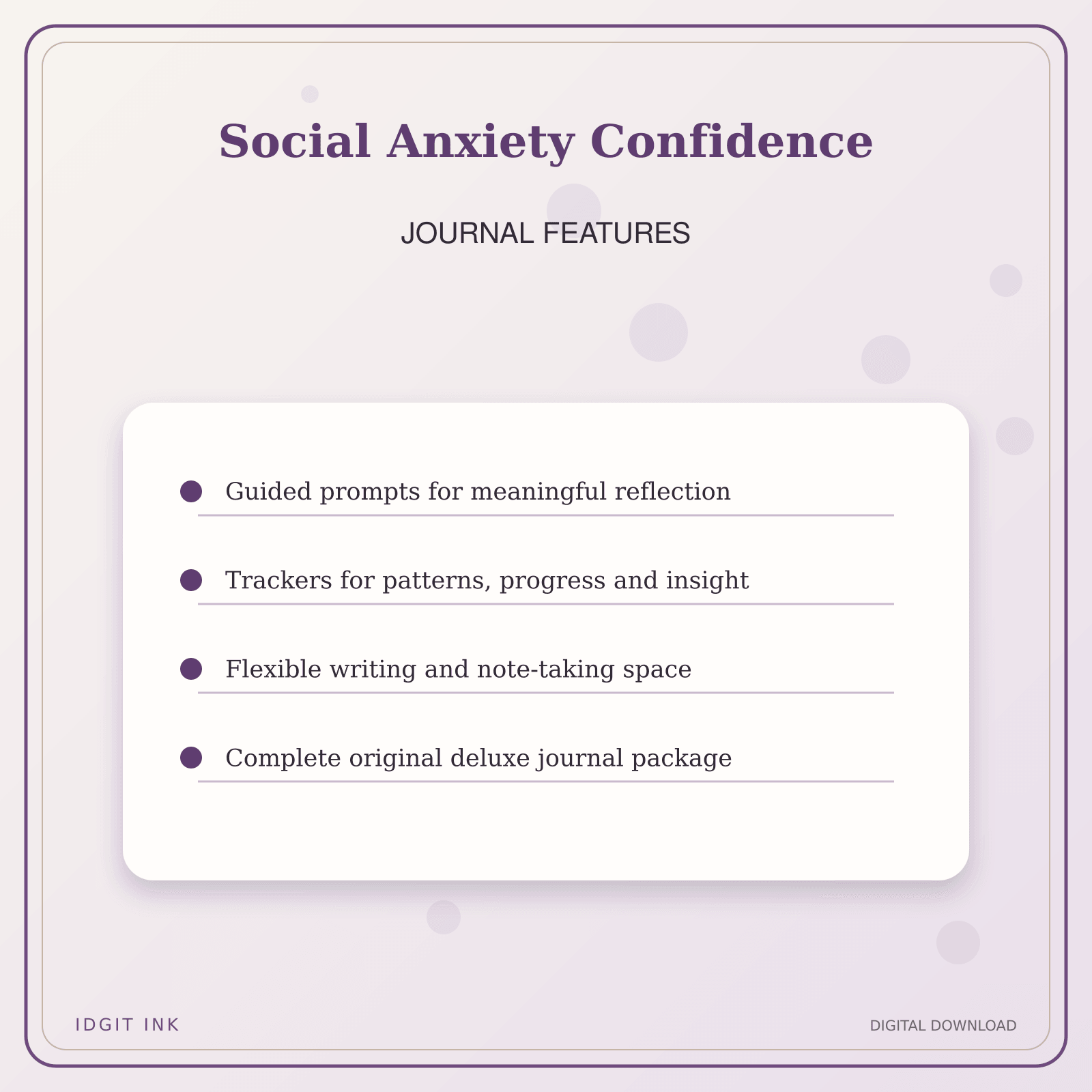 Idgit Ink Social Anxiety Confidence deluxe journal and planner bundle — journal prompts and reflection features