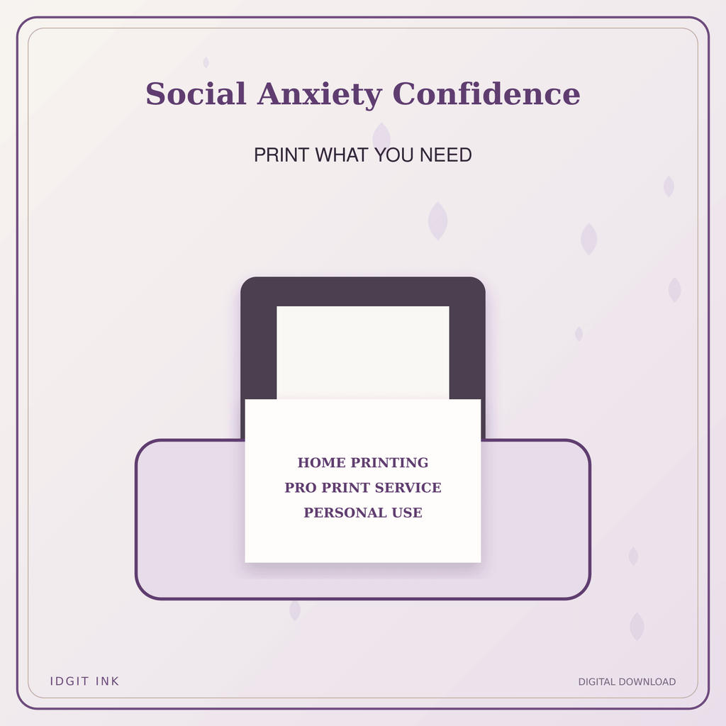 Idgit Ink Social Anxiety Confidence deluxe journal and planner bundle — home and professional printing information