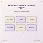 Idgit Ink Seasonal Affective Disorder Support deluxe journal and planner bundle — included digital stickers and cards