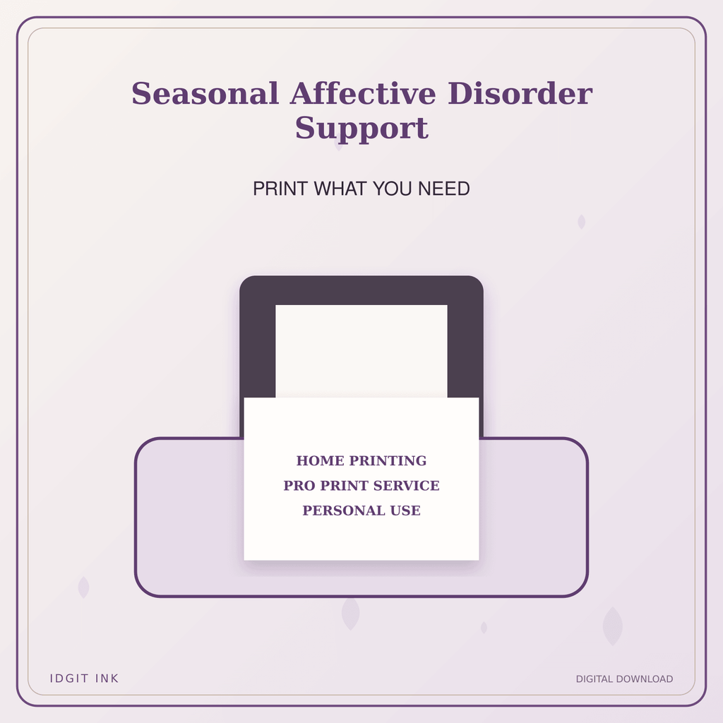 Idgit Ink Seasonal Affective Disorder Support deluxe journal and planner bundle — home and professional printing information