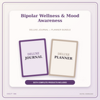 Idgit Ink Bipolar Wellness & Mood Awareness deluxe journal and planner bundle — primary bundle cover showing both deluxe products