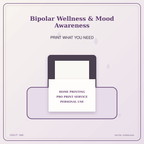 Idgit Ink Bipolar Wellness & Mood Awareness deluxe journal and planner bundle — home and professional printing information