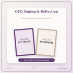 Idgit Ink OCD Coping & Reflection deluxe journal and planner bundle — primary bundle cover showing both deluxe products