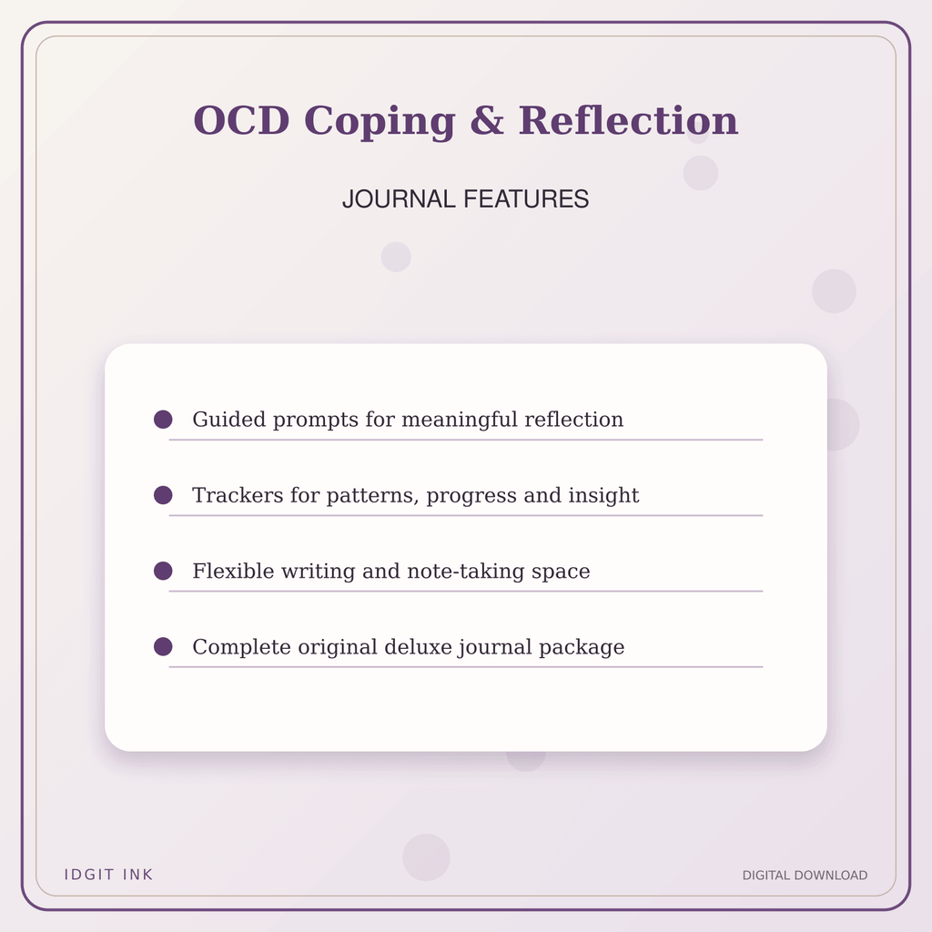Idgit Ink OCD Coping & Reflection deluxe journal and planner bundle — journal prompts and reflection features