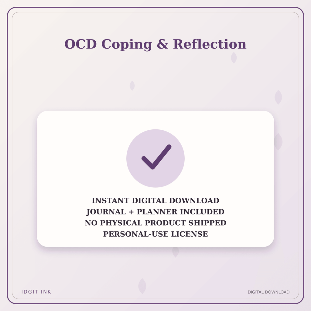 Idgit Ink OCD Coping & Reflection deluxe journal and planner bundle — instant download and no physical product notice