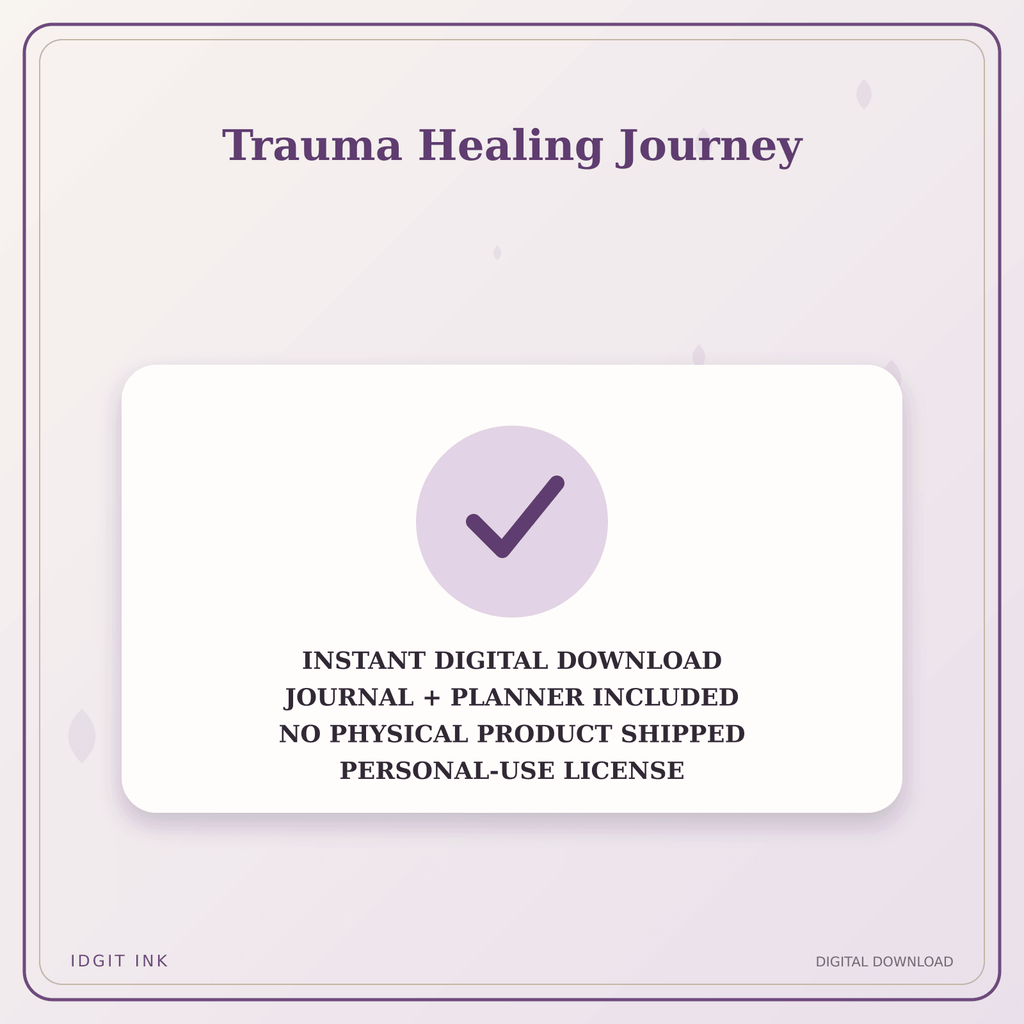 Idgit Ink Trauma Healing Journey deluxe journal and planner bundle — instant download and no physical product notice