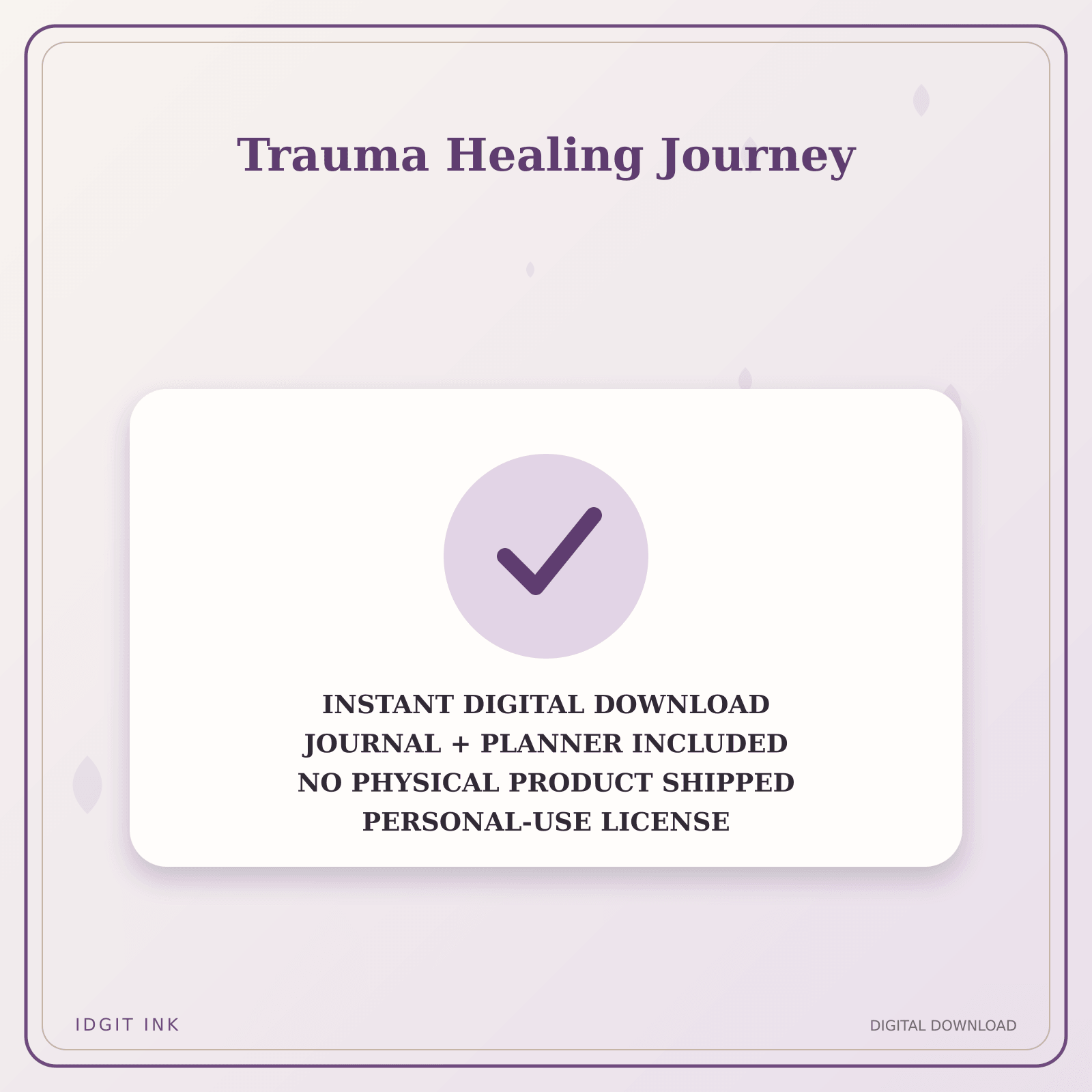Idgit Ink Trauma Healing Journey deluxe journal and planner bundle — instant download and no physical product notice