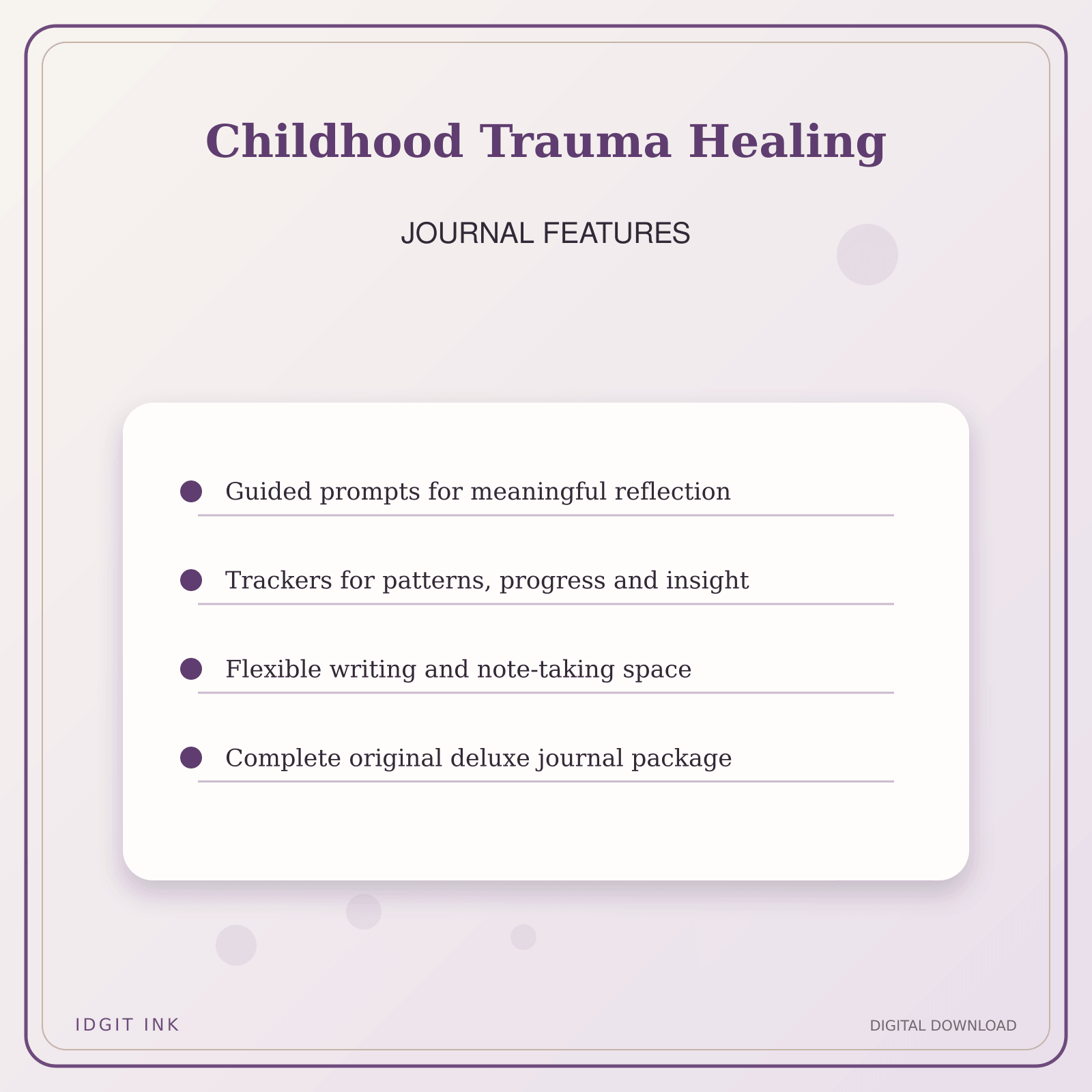 Idgit Ink Childhood Trauma Healing deluxe journal and planner bundle — journal prompts and reflection features