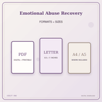 Idgit Ink Emotional Abuse Recovery deluxe journal and planner bundle — digital formats and available page sizes