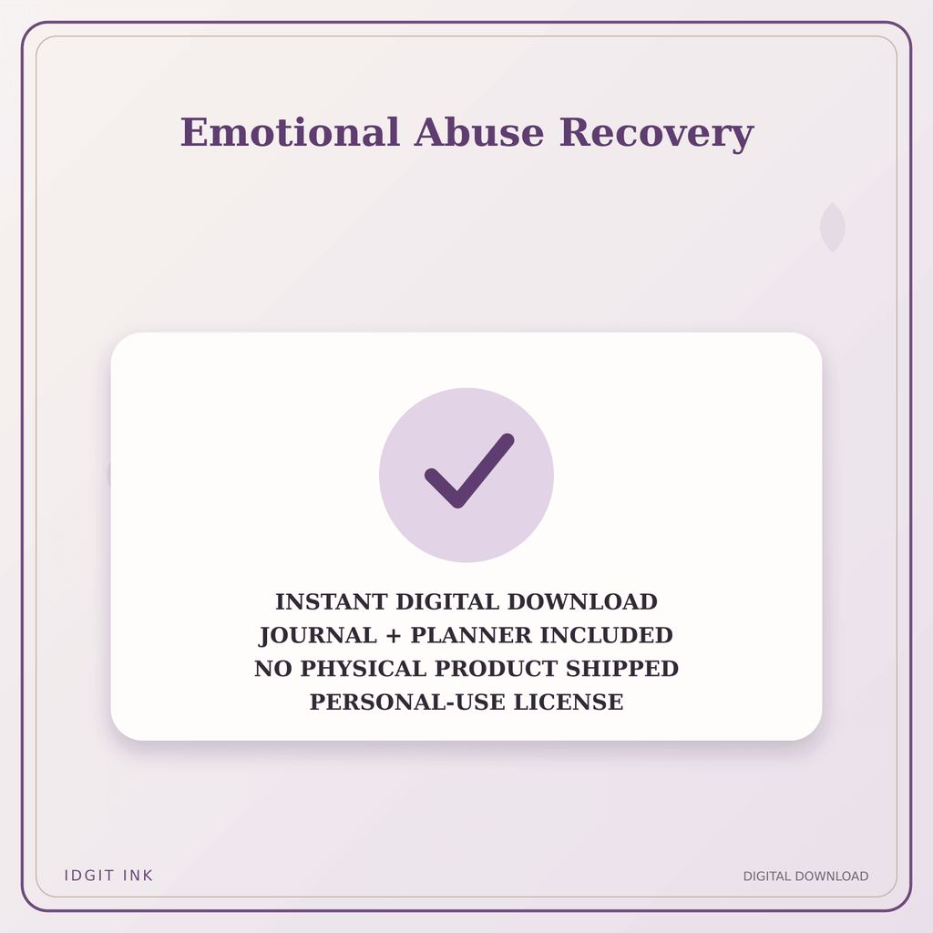Idgit Ink Emotional Abuse Recovery deluxe journal and planner bundle — instant download and no physical product notice