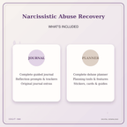 Idgit Ink Narcissistic Abuse Recovery deluxe journal and planner bundle — complete journal and planner bundle contents