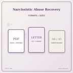 Idgit Ink Narcissistic Abuse Recovery deluxe journal and planner bundle — digital formats and available page sizes