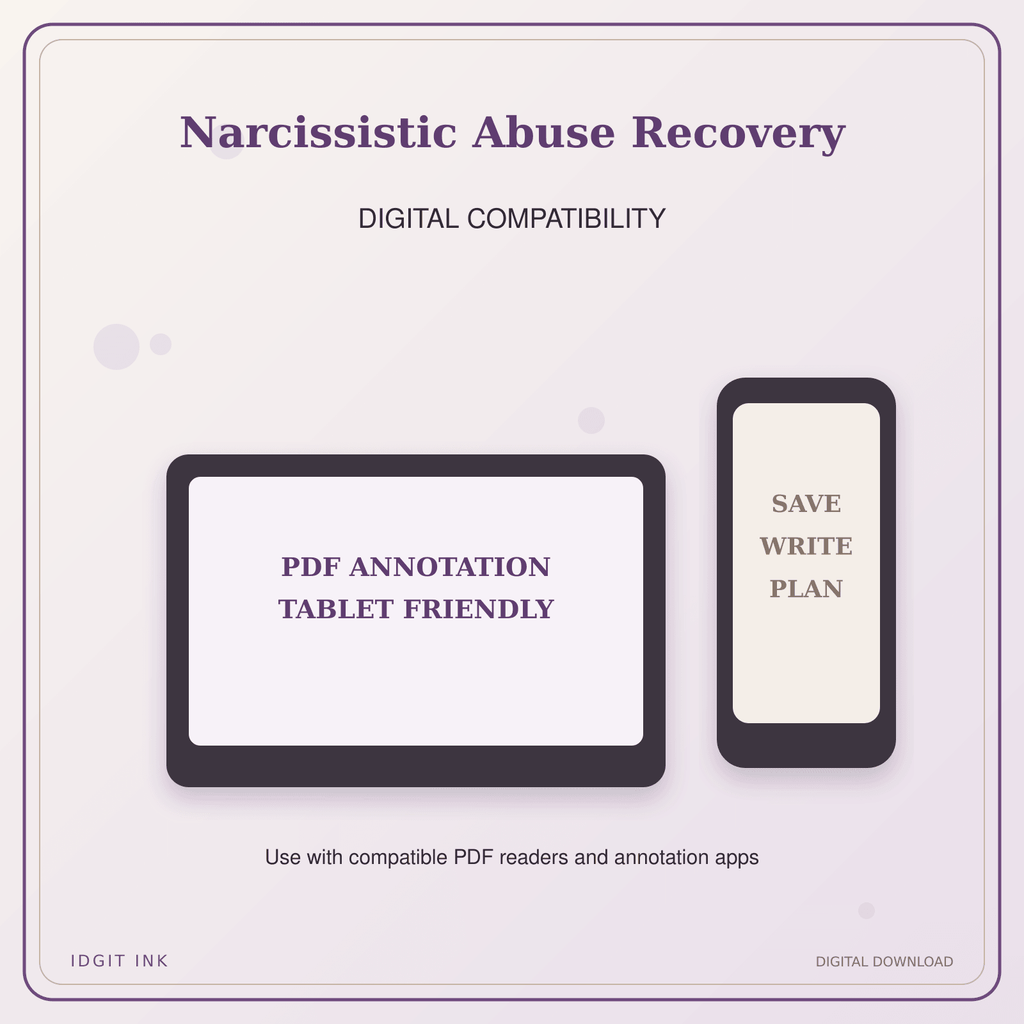 Idgit Ink Narcissistic Abuse Recovery deluxe journal and planner bundle — tablet and pdf annotation compatibility
