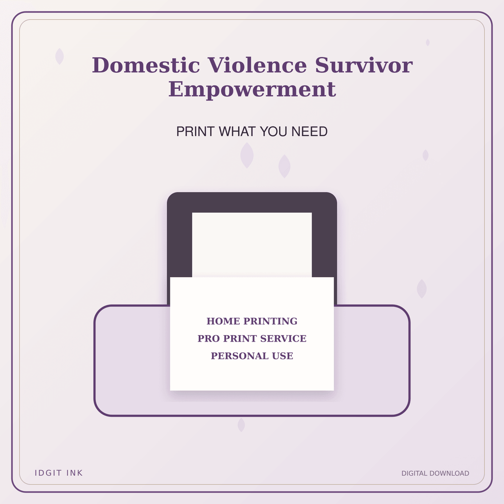 Idgit Ink Domestic Violence Survivor Empowerment deluxe journal and planner bundle — home and professional printing information
