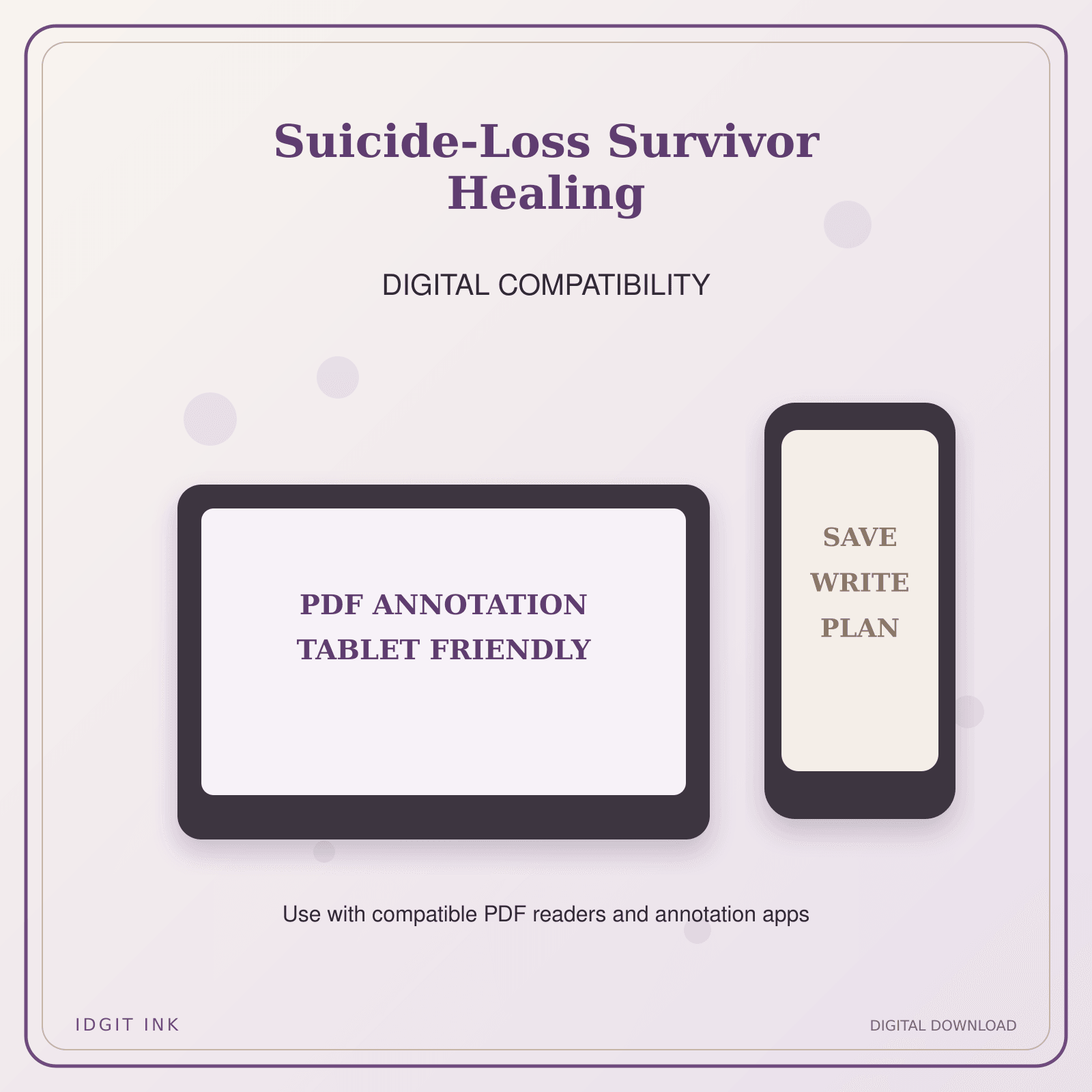 Idgit Ink Suicide-Loss Survivor Healing deluxe journal and planner bundle — tablet and pdf annotation compatibility