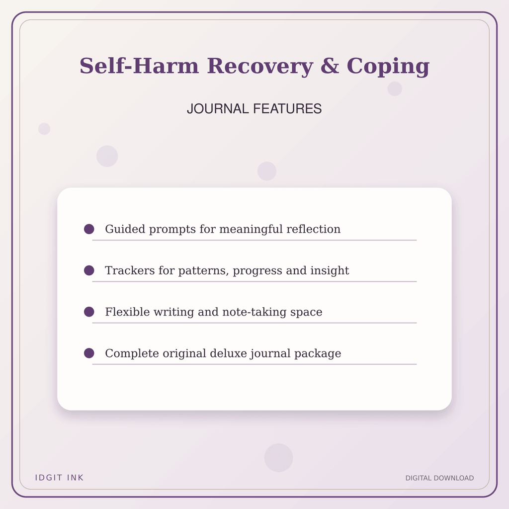 Idgit Ink Self-Harm Recovery & Coping deluxe journal and planner bundle — journal prompts and reflection features