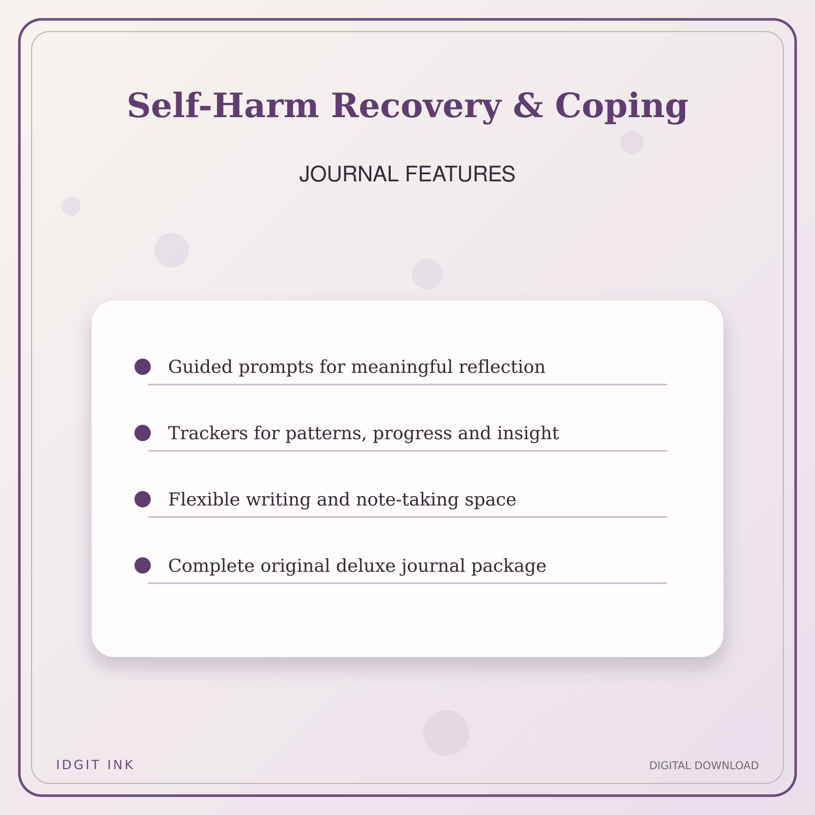 Idgit Ink Self-Harm Recovery & Coping deluxe journal and planner bundle — journal prompts and reflection features