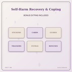 Idgit Ink Self-Harm Recovery & Coping deluxe journal and planner bundle — included digital stickers and cards