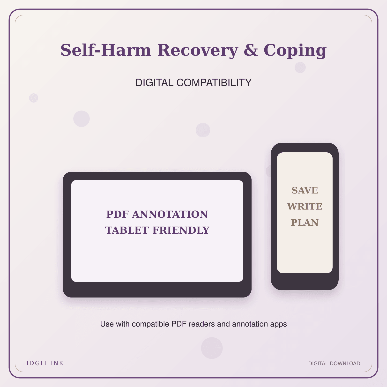 Idgit Ink Self-Harm Recovery & Coping deluxe journal and planner bundle — tablet and pdf annotation compatibility