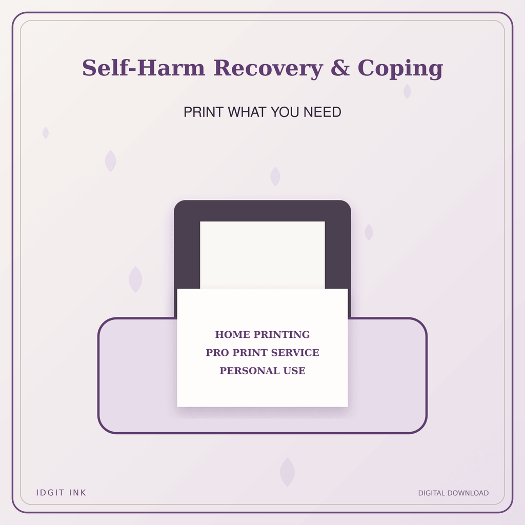 Idgit Ink Self-Harm Recovery & Coping deluxe journal and planner bundle — home and professional printing information