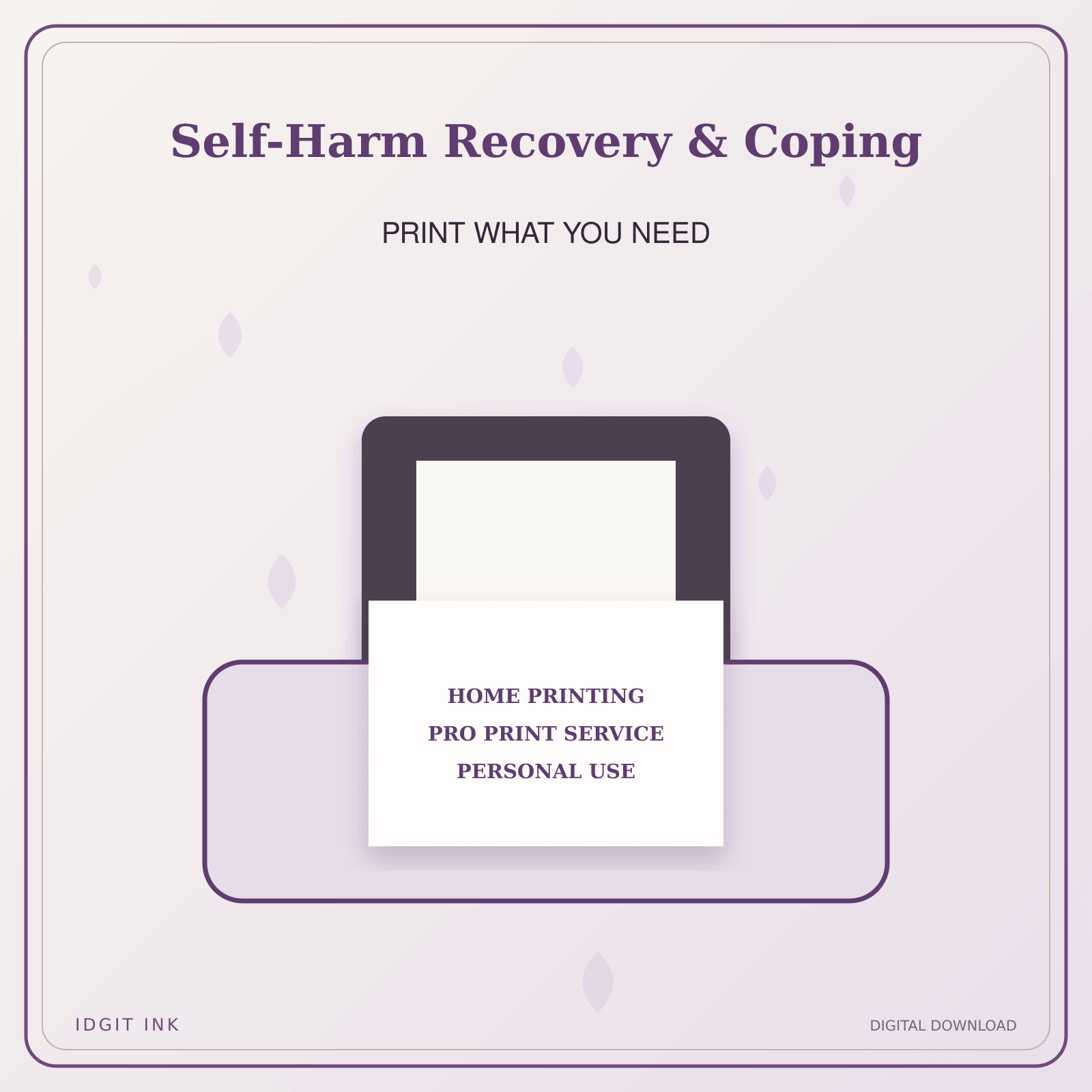 Idgit Ink Self-Harm Recovery & Coping deluxe journal and planner bundle — home and professional printing information