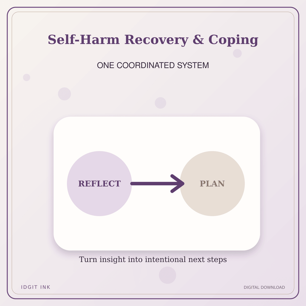 Idgit Ink Self-Harm Recovery & Coping deluxe journal and planner bundle — topic-specific benefits and use cases