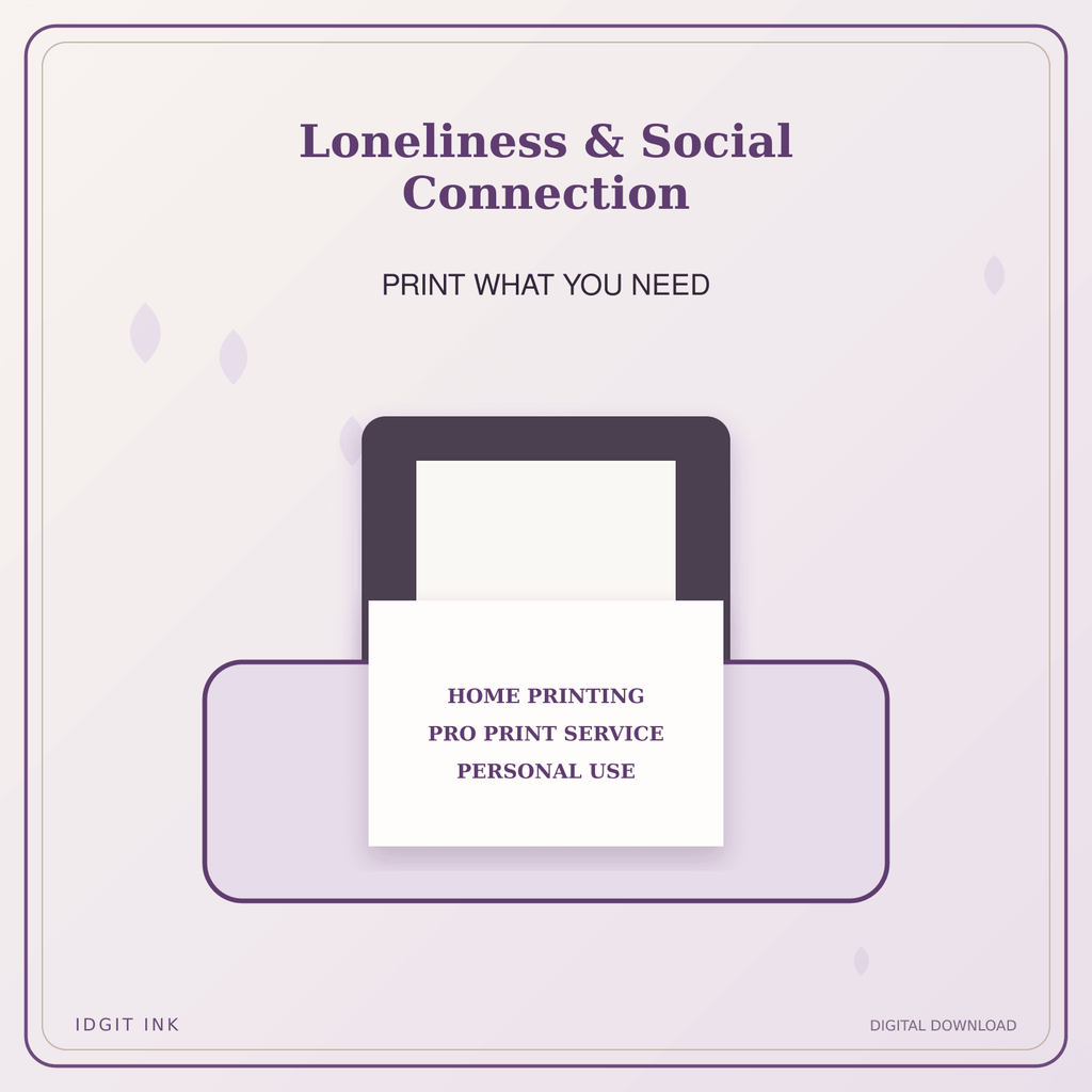 Idgit Ink Loneliness & Social Connection deluxe journal and planner bundle — home and professional printing information