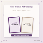 Idgit Ink Self-Worth Rebuilding deluxe journal and planner bundle — primary bundle cover showing both deluxe products