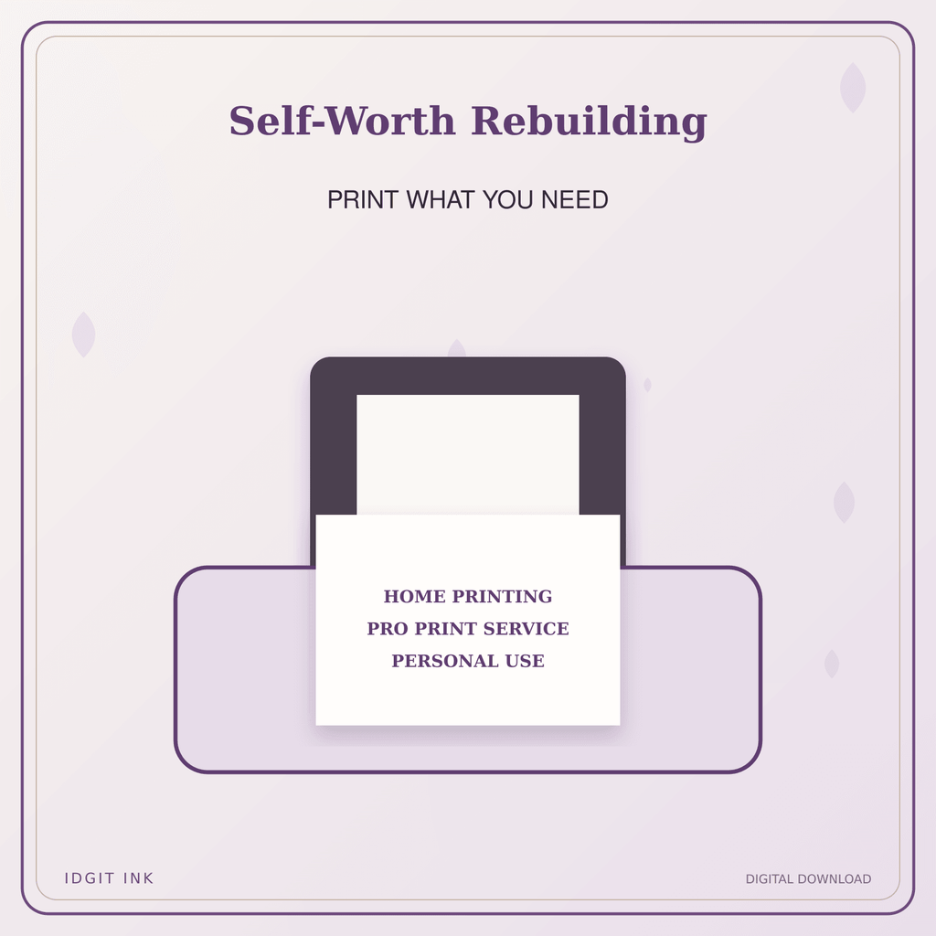 Idgit Ink Self-Worth Rebuilding deluxe journal and planner bundle — home and professional printing information